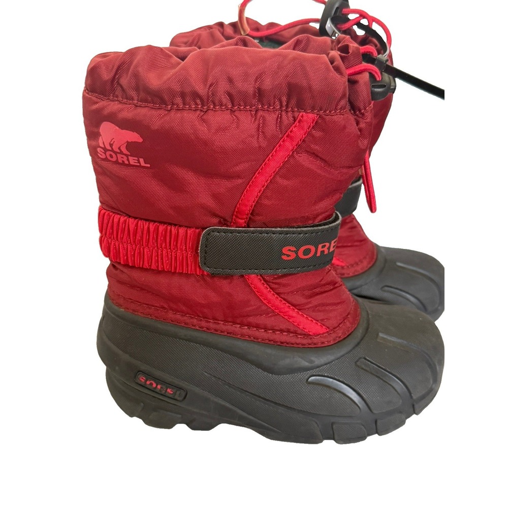 Sorel Kids Flurry Snow Boots Pink Black Size 13 Waterproof Winter